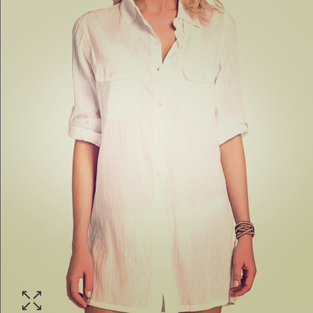SOLD ~ Ralph Lauren Crushed Cotton Camp Shirt Swim